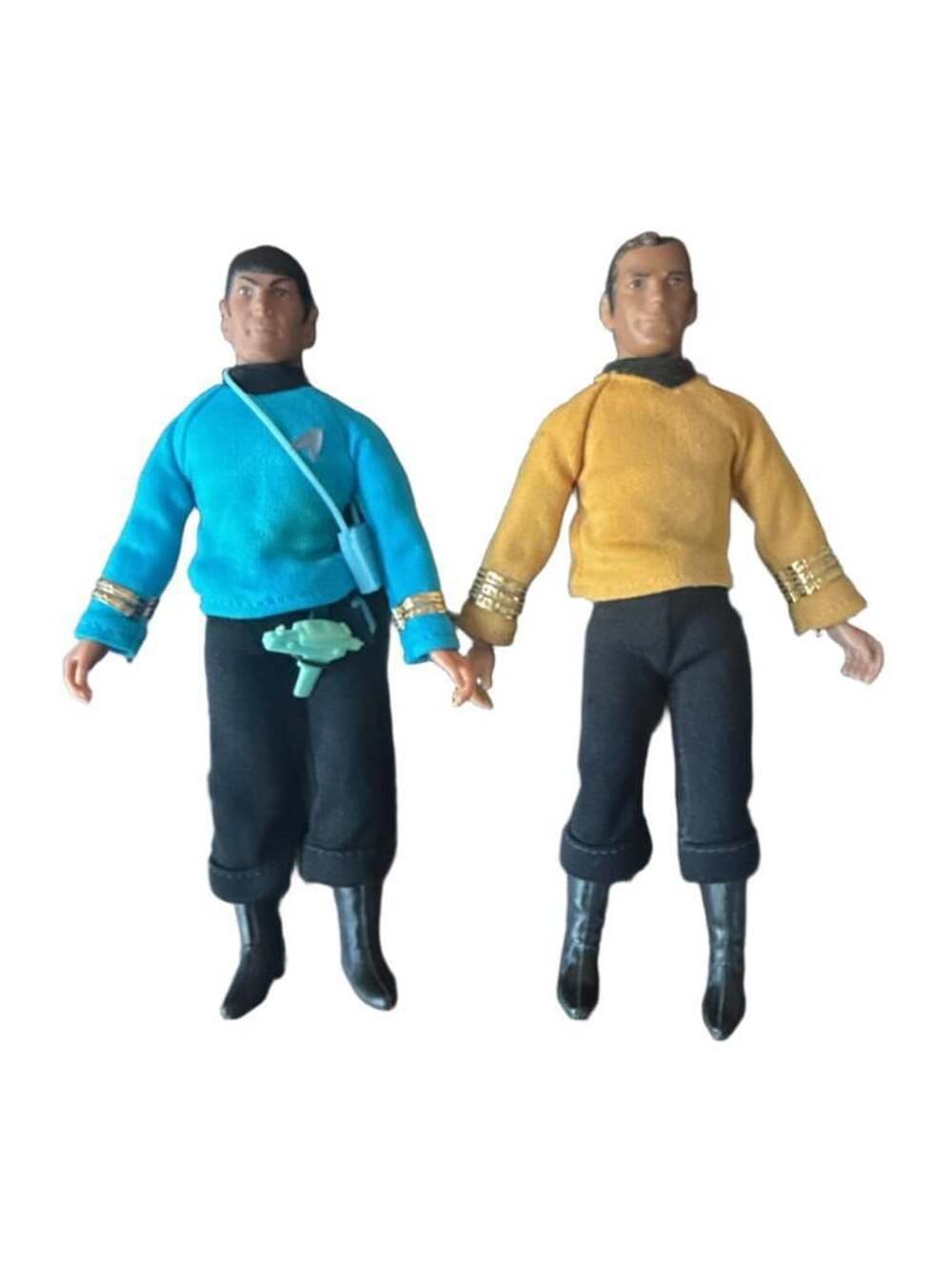 VTG Mego Star Trek Spock & Captain Kirk Action Figures Size 8" 1974